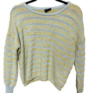 Blank Paige Striped Sweater Womens Size Small Acrylic Blend Blue Yellow